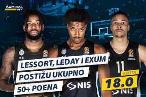 Košarkaški dan na AdmiralBetu, bonus, freebet i Partizan SPECIJAL! Kvota na LeDeja je 30!